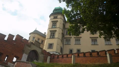 Low Angle View Of Wawel Royal Castle Architecture In Krakow Poland Stock Footage 348729409