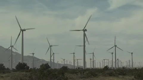 Low Angle View of A Wind Farm 動画素材 19168916