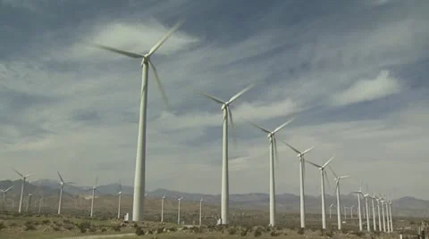 Low Angle View of Wind Turbines  2 Stock-Footage 19171726