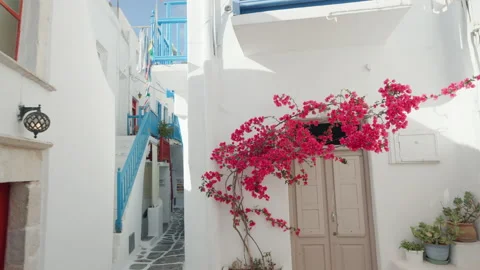 Low angle view of a windmill, Mykonos, Greece Видео 220166134