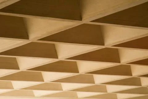 Low angle view of a wooden ceiling, Paris, France Stock Photos