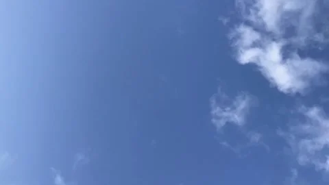 Low angle views time lapse blue sky with Puffy fluffy white clouds flying. Stock Footage 168185966