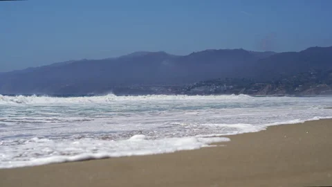 Low angle of water on beach.  Timelapse. Stock Footage 191329507
