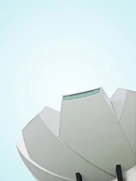 Low angle of white painted building. Stock Photos