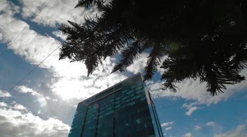 Low Angle to Wide Angle shot of Pacific Rubiales Tower Stock Footage 45237088