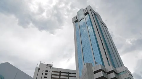 Low Angle to Wide Angle Shot of Plaza MWE in Penang, Malaysia Stock Footage 48137243