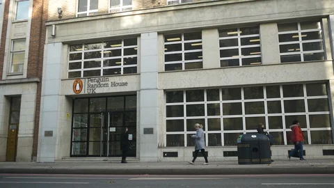 Low Angle Wide Shot of Head Office of Penguin Random House in Pamlico Stock Footage 119814410