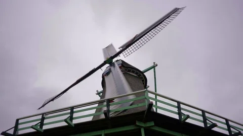 Low Angle Of Working Windmill Stock Footage 71295166