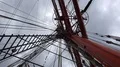 Low angle zoom rigging and mast of four-masted steel barque STS Sedov Седов 4k or 4k+ Resolution