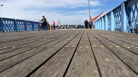Low angled shot of pier Stock Footage 93866912
