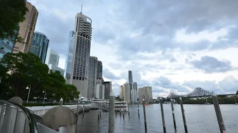 Low angled time lapse of brisbane city Stock-Footage 59619008