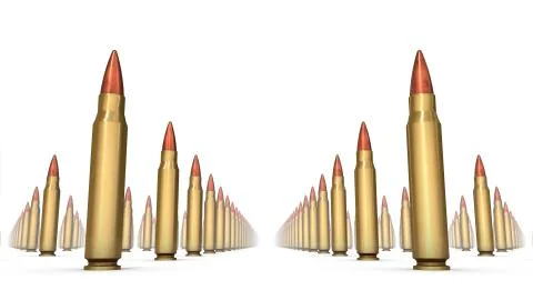 Low angled view of endless Rifle Bullets Foto stock