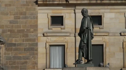 Low AngleDaytime Shot of Simon Bolivar's Statue Stock Footage 42267315