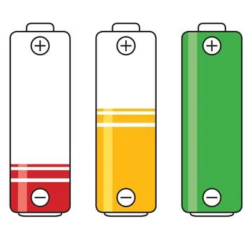 Low batt - Charging - full batt vector Stock Illustration