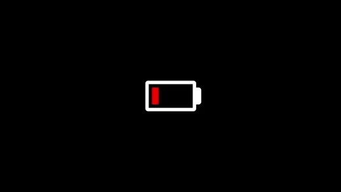 Low battery alert. Mobile phone battery low warning. Stock Footage 334159091
