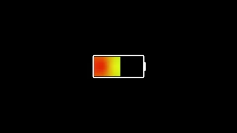Low Battery Animation Gradient Orange to Black Minimalist tech animation di.. 库存影片 341008319