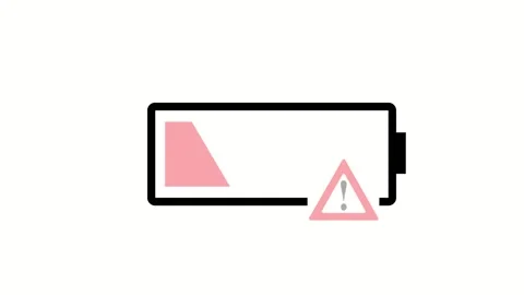 Low battery blinking animation on white background Stock Footage 237798804