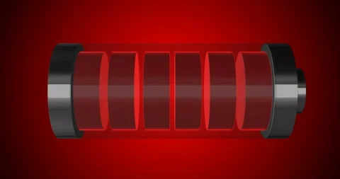 Low Battery Flashes 3d animation Loop Stock Footage 194052502