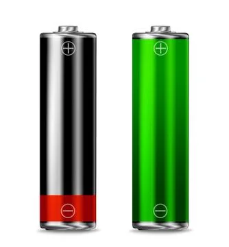 Low battery - full battery Stock Illustration