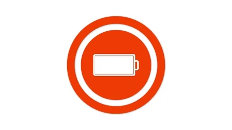 Low battery icon animated on a white background. Stock Footage 263976017