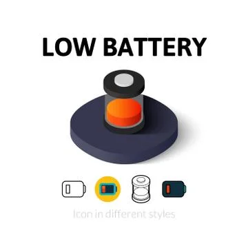 Low battery icon in different style Stockillustratie