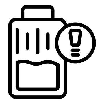 Low battery icon outline vector. Work process Stock Illustration