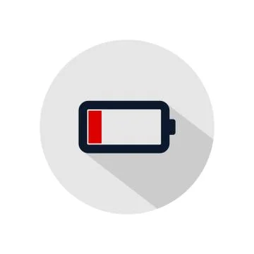 Low battery icon vector, emergency battery illustration, power battery sign Stock Illustration