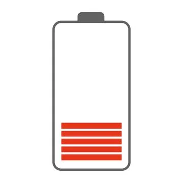 Low battery icon. Vector technology and electricity illustration isolated o.. Stock Illustration