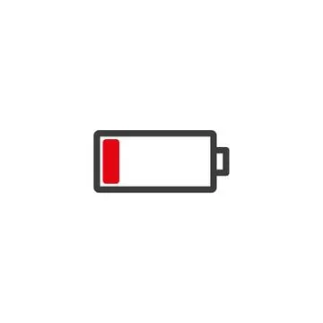 Low battery icon vector on white background Stock Illustration