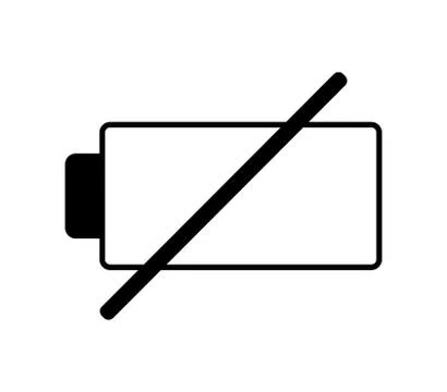 Low battery icon on white background Stock Illustration