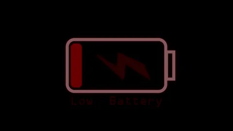 Low Battery Indicator Animation. Empty Battery Stock Footage 297427677