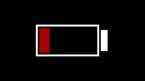 Low Battery Indicator Animation. Empty Battery. Low Battery Icon. Flashing .. Stock Footage 303553429