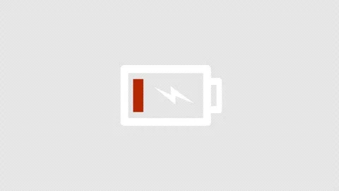 Low Battery Indicator Animation. Empty Battery. Flashing red low battery icon Stock Footage 314710484