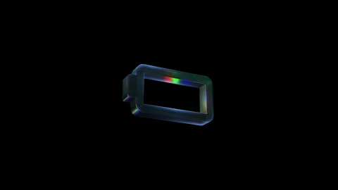 Low battery indicator rotating on black background Stock Footage 319763788