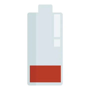 Low battery indicator showing critical power level Illustrazione stock