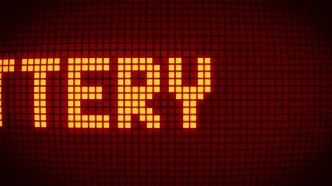 Low battery, Led Display message Stock Footage 85031518