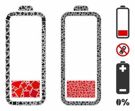 Low battery level Mosaic Icon of Tuberous Elements Stock Illustration