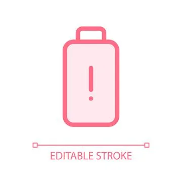 Low battery level pixel perfect glassmorphism ui icon Stock Illustration