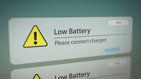 Low Battery Notification on Smart Phone Stock Footage 124364509