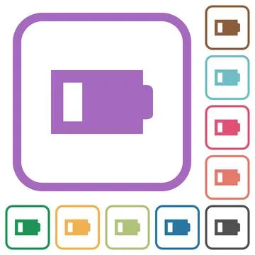 Low battery with one load unit simple icons Illustrazione stock