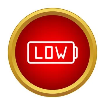 Low battery power level warning needing charging Stock Illustration