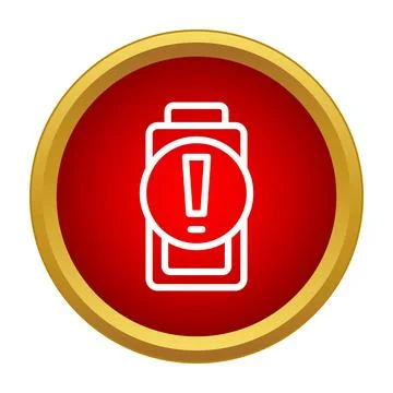 Low battery power warning sign icon Illustrazione stock