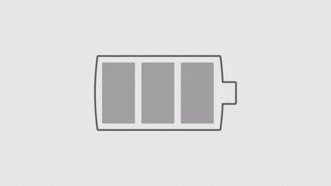 Low Battery Red Flashing Alert Icon 4K Loop Transparent Stock-Footage 337877514