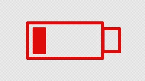 Low battery Red noBCK Stock Footage 232670470