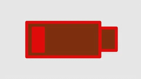 Low battery Red RED Stock Footage 232670144