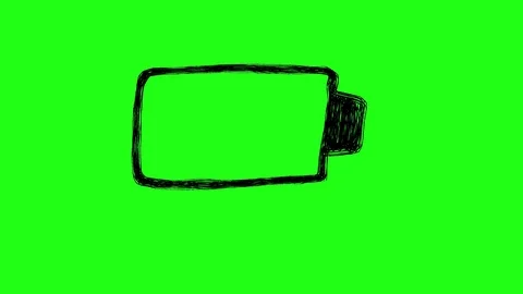 Low Battery Scribble Doodle Animation Green Screen 4k Video stock 72442587