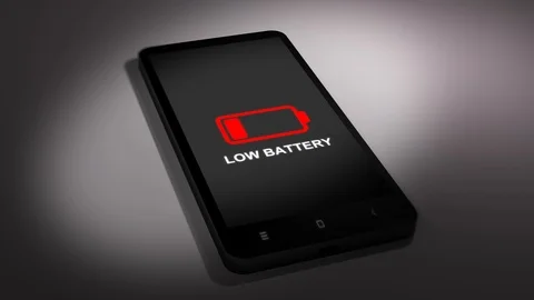 Low Battery Symbol Blinking on Smart Phone. Stock Footage 117776794