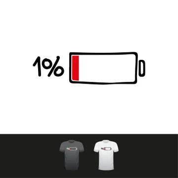 Low battery vector funny draw Hand letter script sign catch word art design. Stock Illustration