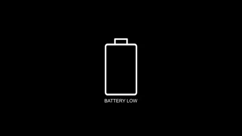 Low battery warning animation Isolated on Black Background Stock Footage 321478469