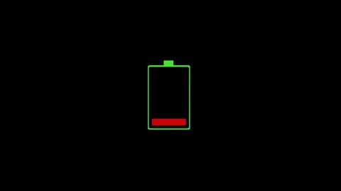 Low Battery Warning Blinking Red Icon Animation Stock Footage 321650057